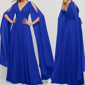 JJ's House Royal Blue Floor Length Chiffon Dress